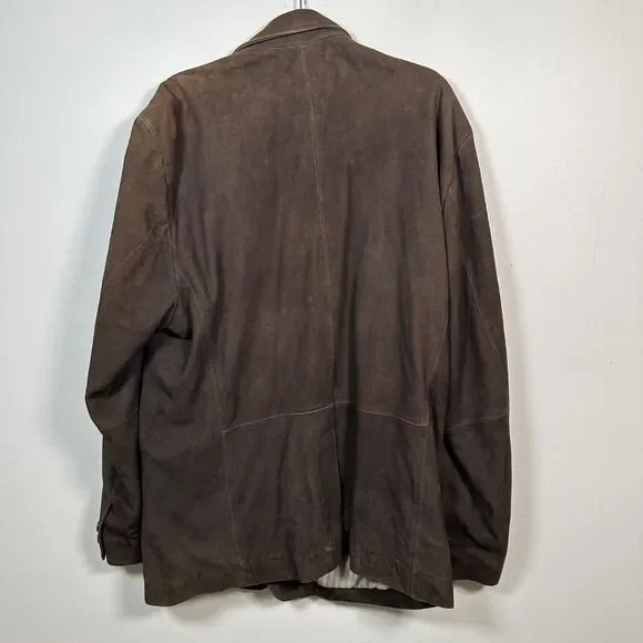 Stetson Western Wear Two-Button Jacket Suede Leather Brown Men's Size XL